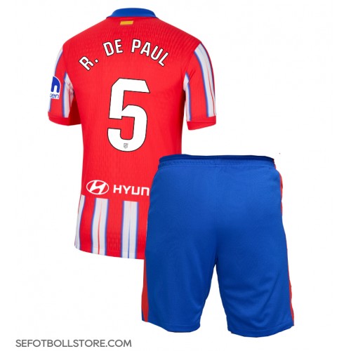 Atletico Madrid Rodrigo De Paul #5 Replika babykläder Hemmaställ Barn 2024-25 Kortärmad (+ korta byxor)